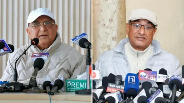क्रमश: (बायाँबाट) ओली र लेखक