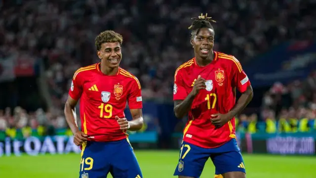 Lamine Yamal y Nico Williams