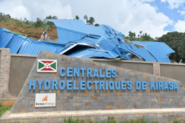 Amazu yari kubamwo abakozi b'urugomero rwa Kirasa rwariko rurubakwa yose yarasenyutse, ku wa 25 Rusama, 2024