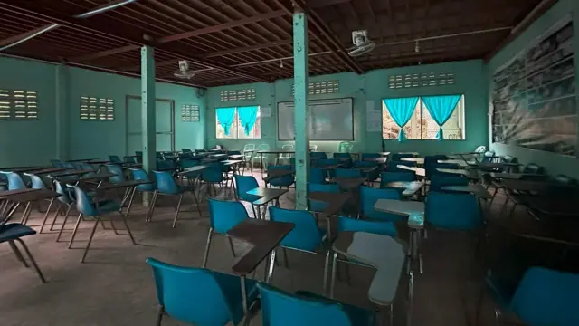 ภาพโรงเรียนภายในค่ายผู้ลี้ภัยแห่งหนึ่งตามแนวชายแดนไทย-เมียนมา เมื่อปี 2566