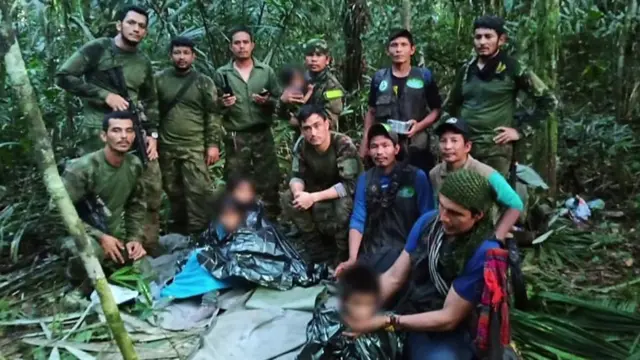 Di Colombian Military share foto of di children for jungle