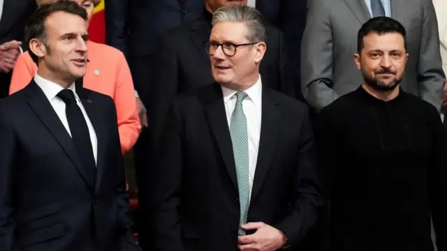 Volodymyr Zelensky, Keir Starmer et Emmanuel Macron 