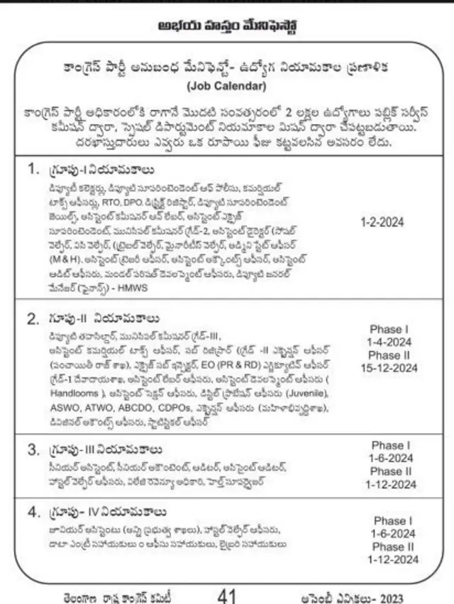 అభయహస్తం మేనిఫెస్టో 
