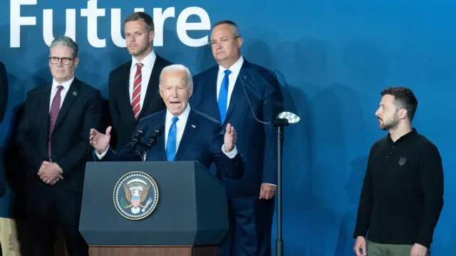 جو بایدن و زلنسکی در نشست ناتو