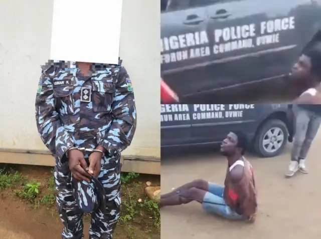 Collage picture of police officer and picture of di victim