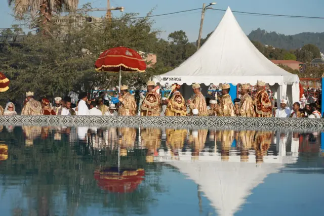 በአዲስ አበባ ከተማ በአበበ ቢቂላ ስቴዲየም አካባቢ የነበረው ሥነ ሥርዓት