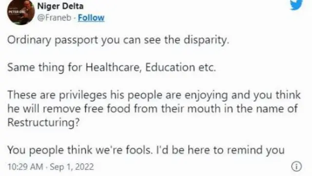 Ọrọ ti awọn eeyan n sọ ni Twitter