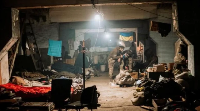 Azovtal'daki sığınaklardan birinin görüntüsü