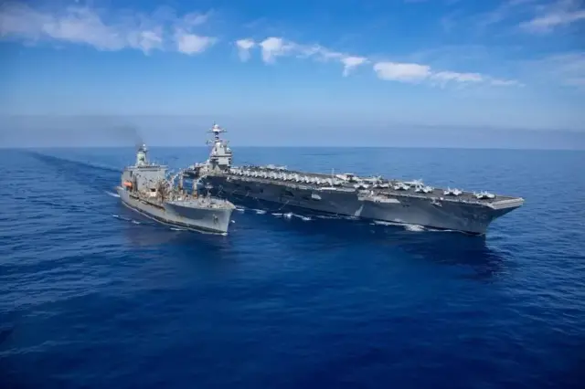 The USS Gerald R Ford is part of the US show of force in the Eastern Mediterranean