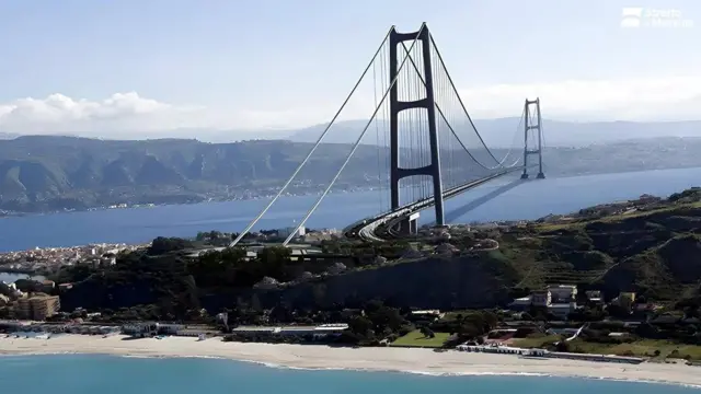 Render del puente realizada por la empresa Stretto de Messina