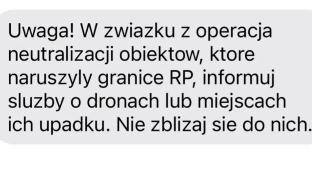 Mieszkańcy w Polsce otrzymali ten SMS po ataku dronów. Został on wysłany przez rządowy system Alert RCB, wykorzystywany w sytuacjach nadzwyczajnych.