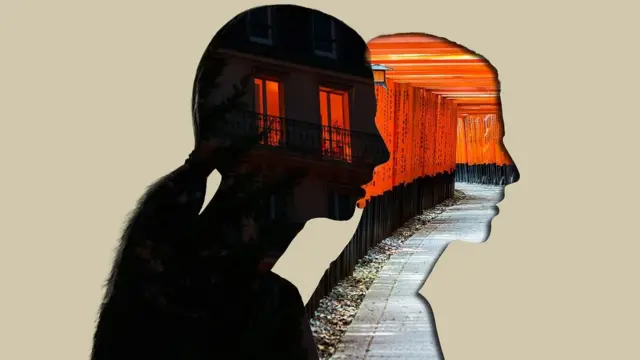 İki kadın silüetini içeren bir grafik. Her kadın farklı bir fotoğrafla temsil ediliyor. 