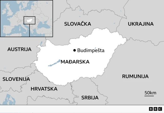 Mapa Madjarske