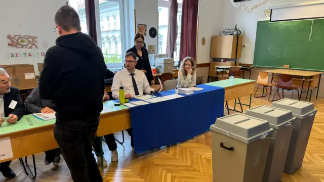 Человек на венгерском избирательном участке