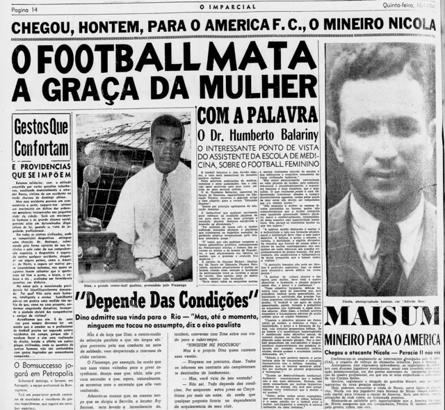 Matéria no jornal 'O Imparcial'aplicativo de aposta do flamengo1941 sobre futebol feminino 