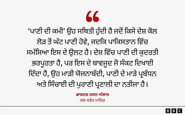 ਡਾਕਟਰ ਹਸਨ ਅੱਬਾਸ - ਜਲ ਸਰੋਤ ਮਾਹਿਰ