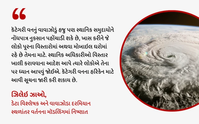 કૅટેગરી વનના વાવાઝોડાને લઈને સતર્ક રહેવું જોઈએ. 