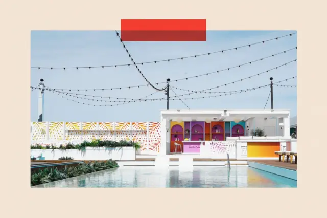A wide view of the Love Island villa