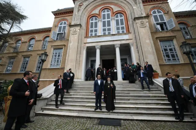 Eski Yunan Başbakan Aleksis Çipras ve Fener Rum Patriği Bartholomeos