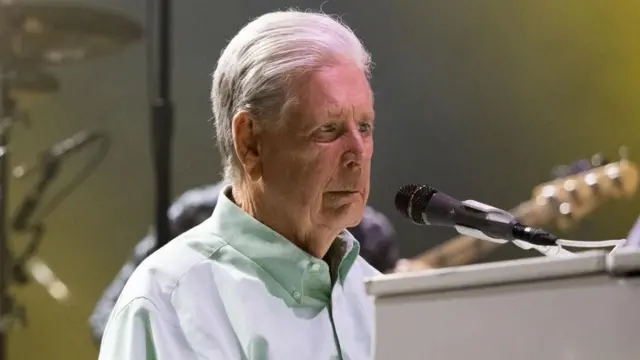 Brian Wilson fotografiado durante un concierto en 2022.