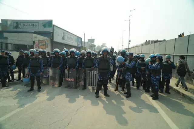 हरियाणा दिल्ली सीमा सिंघू बॉर्डर पर सुरक्षा व्यवस्था.