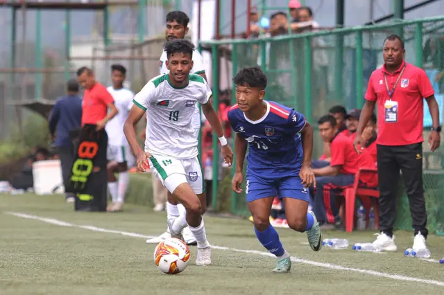 नेपाल र बाङ्ग्लादेशबीचको यू-२० फुटबल