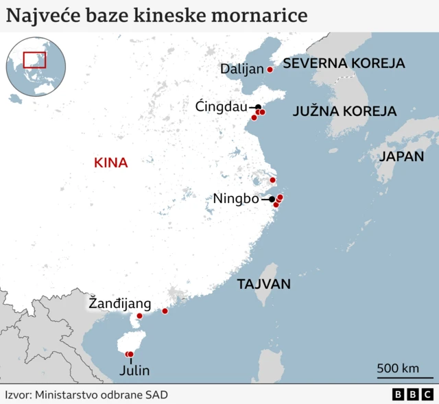 Glavne baze kineske mornarice
