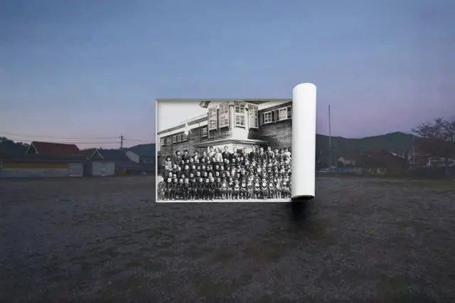 Crno-bela fotografija na slici pejzaža