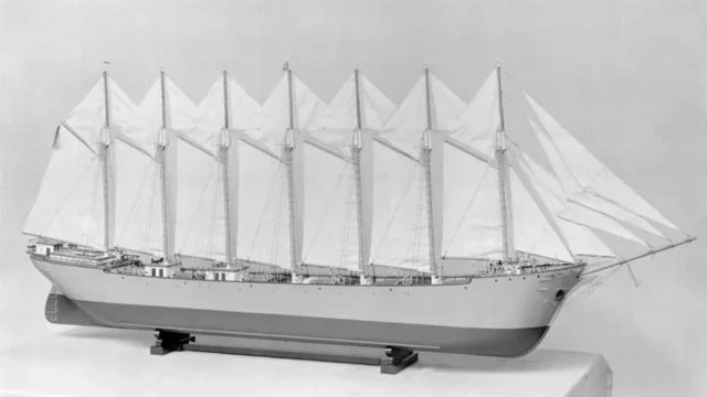 Maquete da embarcação Thomas W. Lawson, que afundoutop one slot1907, cinco anos depoistop one slotter sido construída