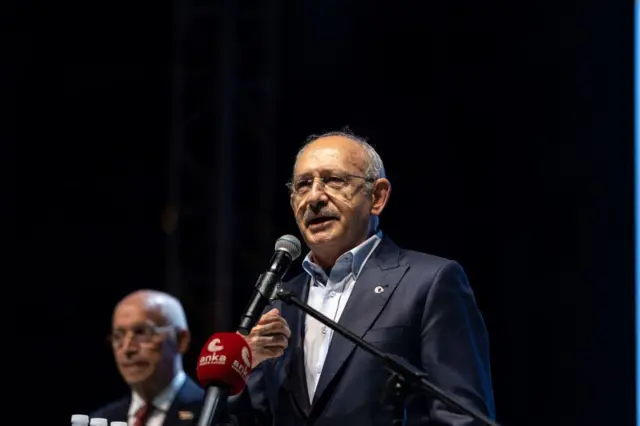 Kemal Kılıçdaroğlu, 2023 yılında Ankara'da Cumhuriyet'in 100. yılı için düzenlenen bir etkinlikte konuşuyor. 