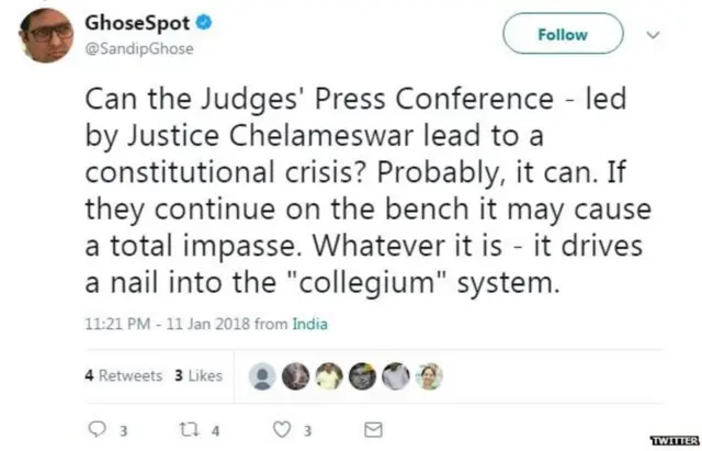 સંદીપ ઘોષનું ટ્વીટ