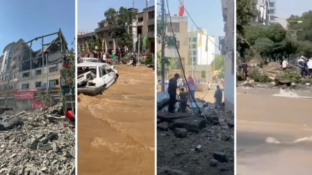 شدت انفجار و آنچه که پس از انفجار رخ میدهد با هم همخوانی دارند. خودروهایی که مچاله شدهاند و به شدت آسیب دیدهاند، همانها هستند که به هوا پرتاب شدهاند. تکههای آسفالتی که از کف خیابان برآمده، همانهایی است که از شدت انفجار دیده میشود که به هوا پرتاب شدهاند، درخت و تیر چراغ برقی هم که افتاده است، همانهاست که در لحظه انفجار دیدیم