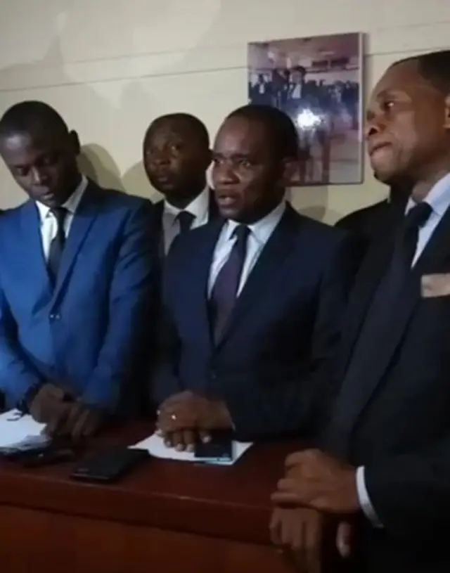 Maurice Kamto lawyer dem for di press briefing