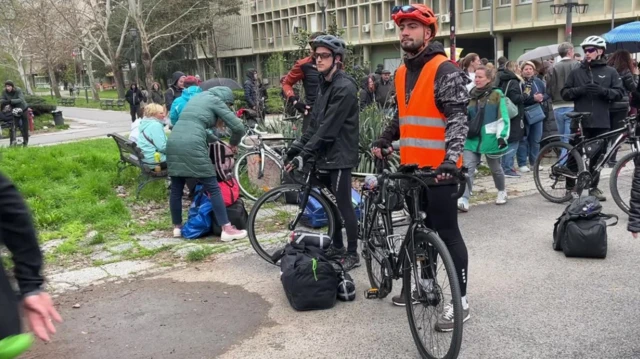 biciklisti, studenti, studenti biciklisti