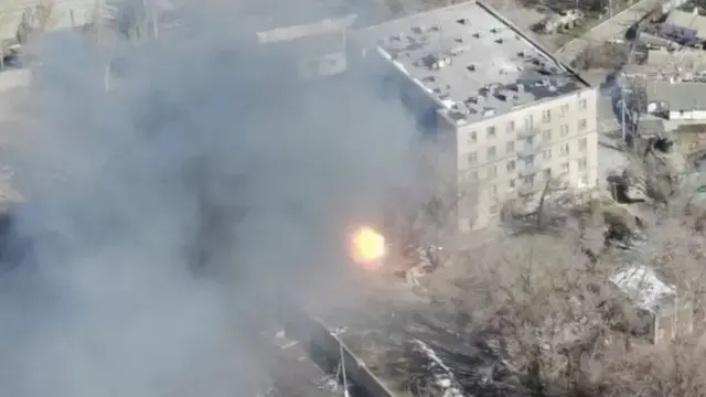 Gambar dari udara kondisi di Mariupol.