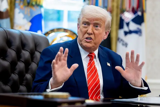 Le président américain Donald Trump lors d'une conférence de presse avec Elon Musk