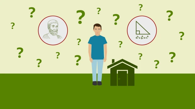 ilustracija pitagore i pravog ugla i dečaka