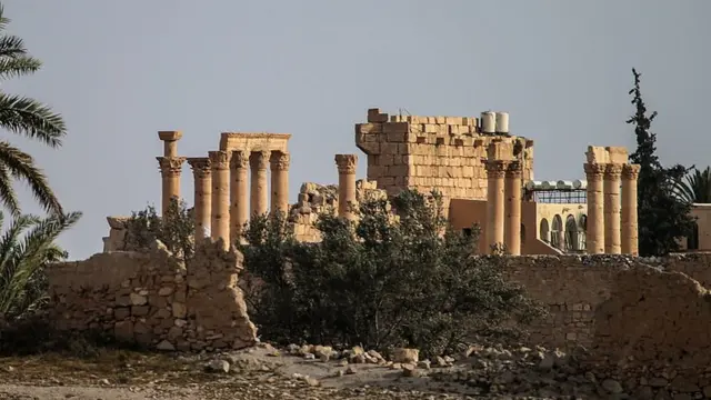 প্রাচীন শহর পালমাইরার ধ্বংসাবশেষ।