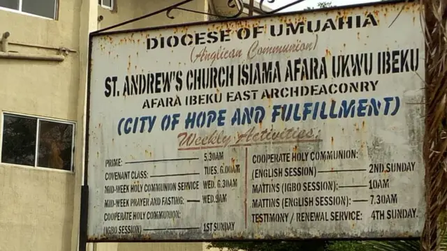 Ụlọụka Anglịkan ebe a na-akwa ozu nne na nna Nnamdi Kanu