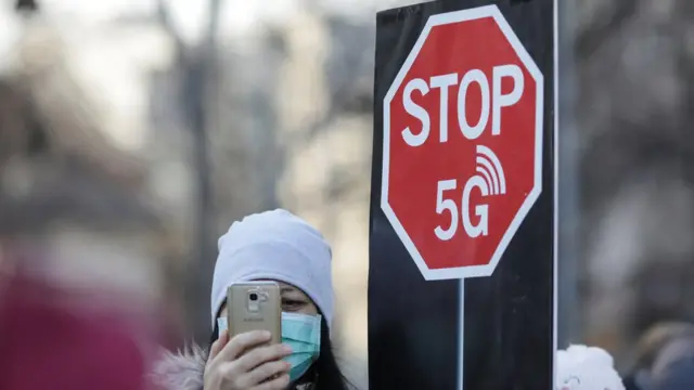 протесты против 5G в Бухаресте, 25 января 2020 г