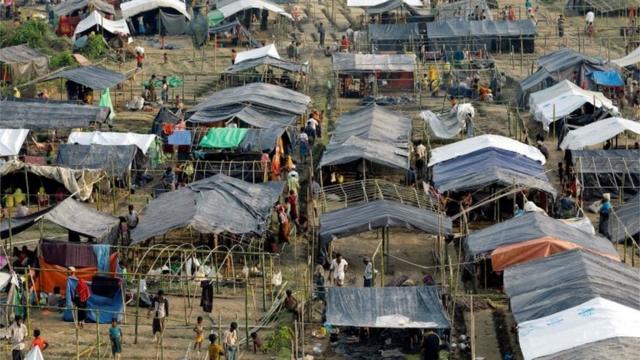 孟加拉一个罗兴亚难民营