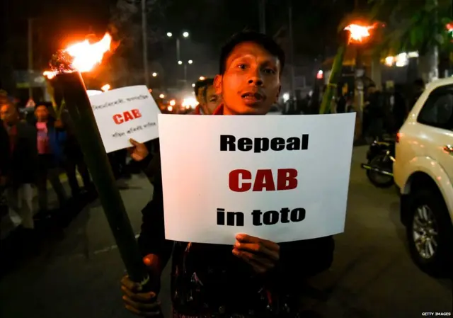 नागरिकता संशोधन विधेयक के विरोध में प्रदर्शन