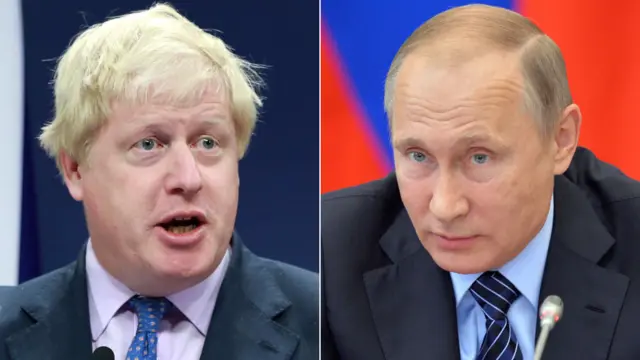 Boris Johnson ve Vladimir Putin
