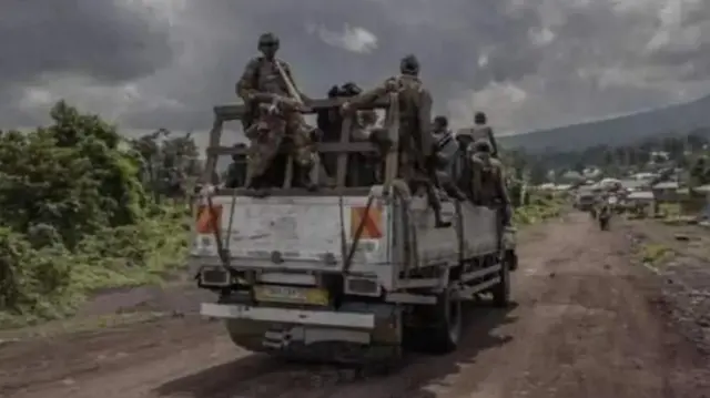 Wanajeshi wa Congo, waliooneshwa hapa wakielekea kwenye mstari wa mbele, walipambana na waasi mashariki mwa nchi.