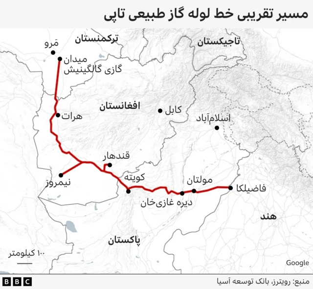 مسیر خط لوله تاپی