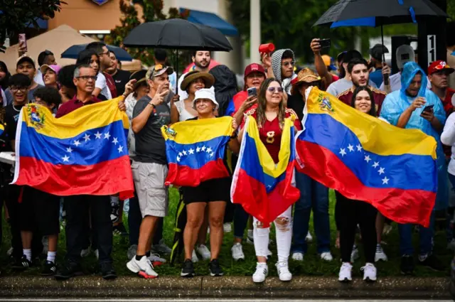 Venezolanos en una protesta