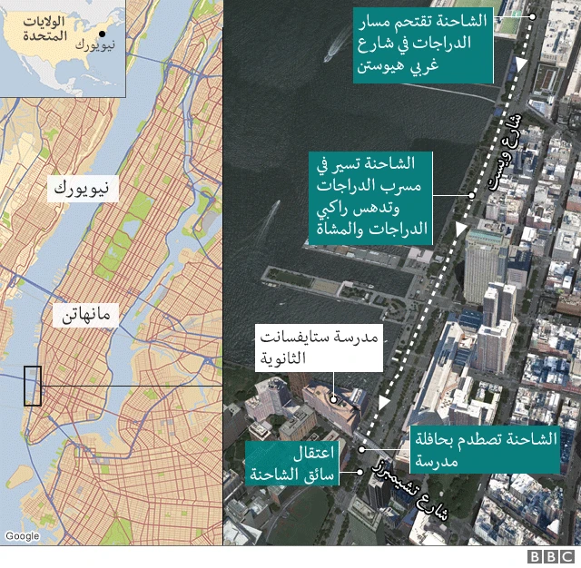 خريطة توضح موقع الهجوم