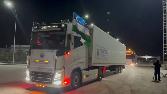 Eronga yordam olib ketayotgan yuk ulovi.