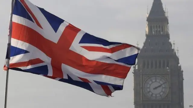 Bandera británica frente al Big Ben