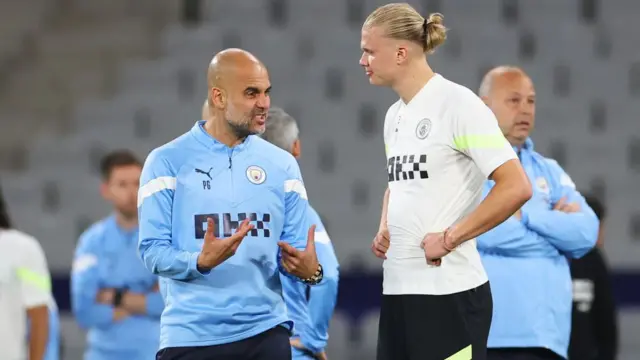 پپ گواردیولا و ارلینگ هالند